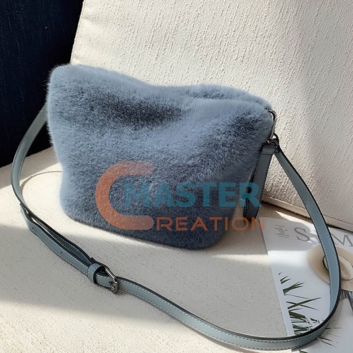 Blue Fur Bag