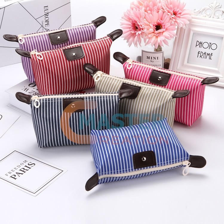 Striped Cosmetic Bag
