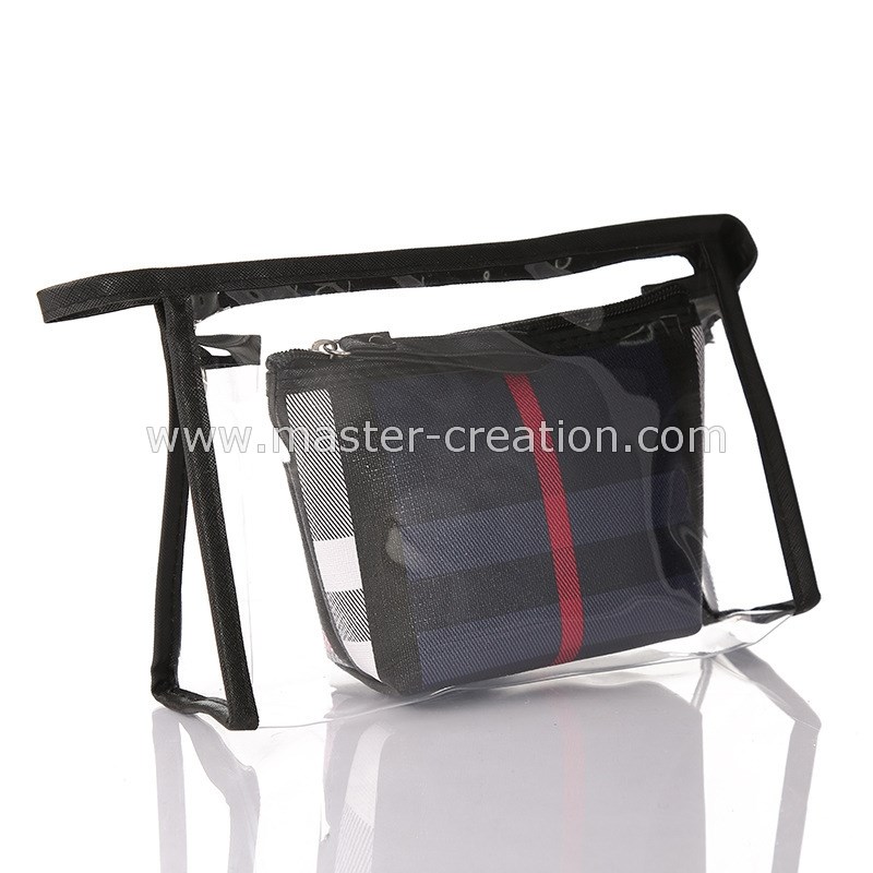 Clear Black Grid Bag
