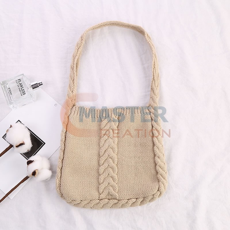 White Woolen Shoulder Bag