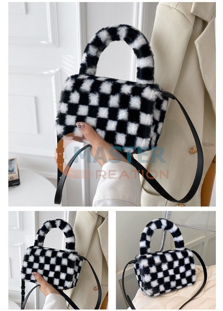 Chessboard Plush Bag