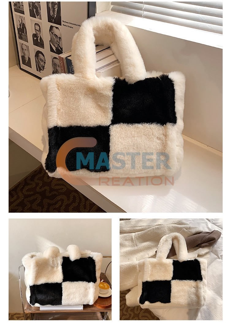 White and Black Block Bag