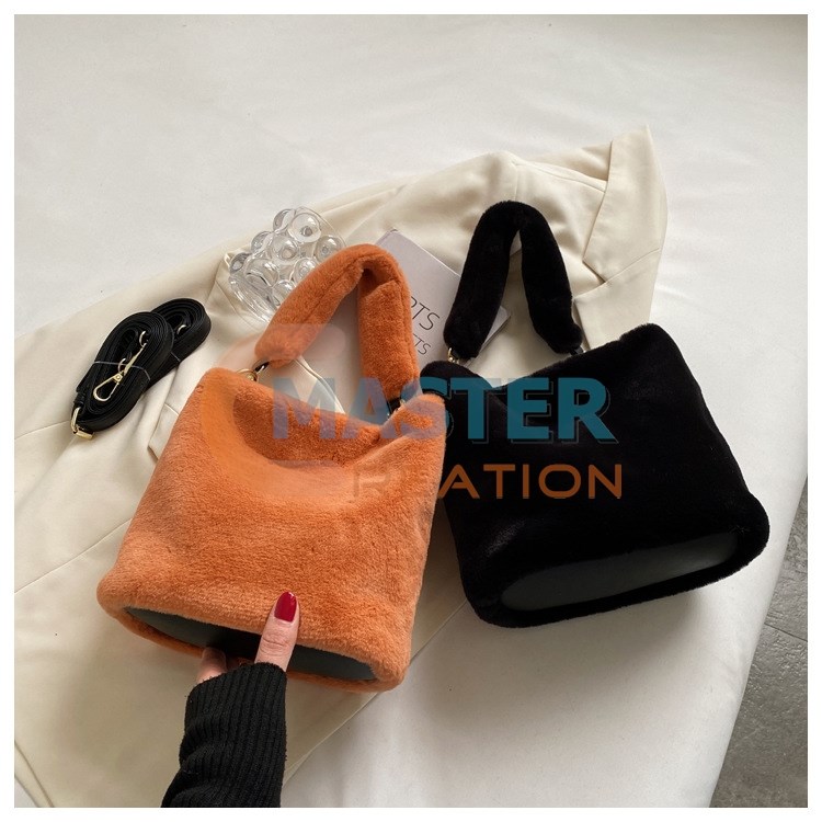 Orange and Black Plush Bag