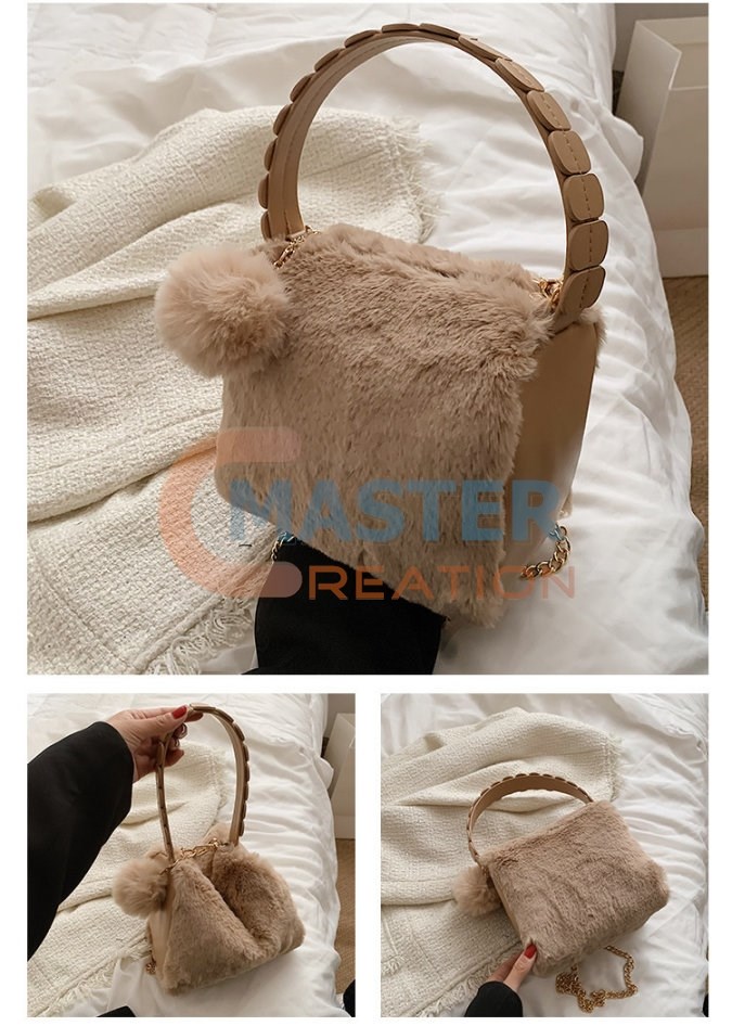 Coffee Fur Handbag