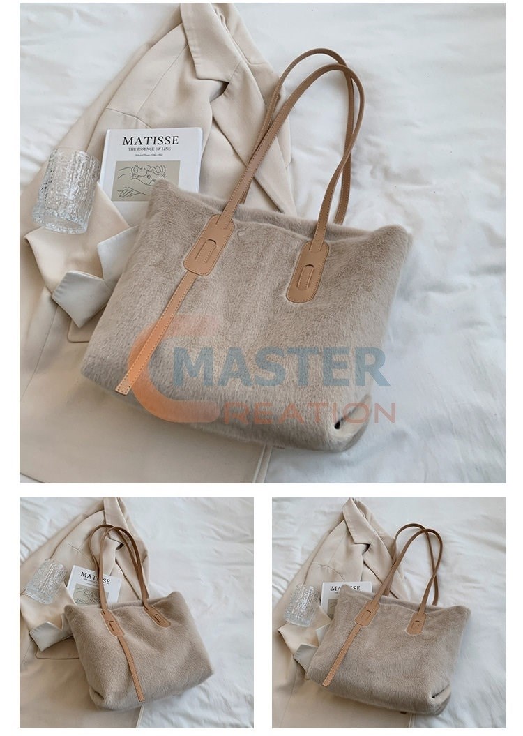 Beige Plush Handbag