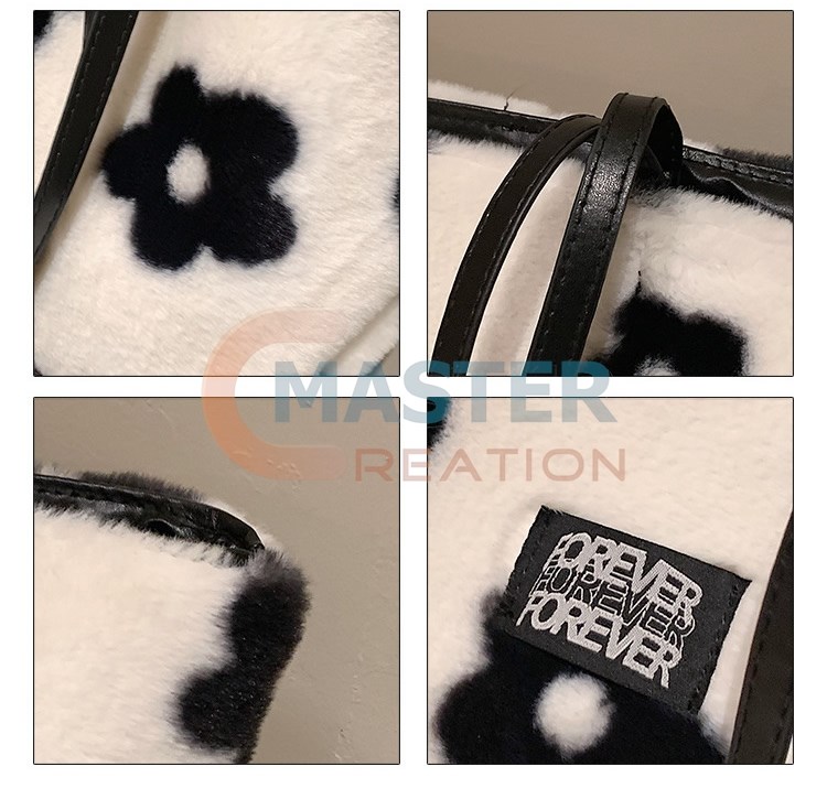 Fur Bag with Flowers