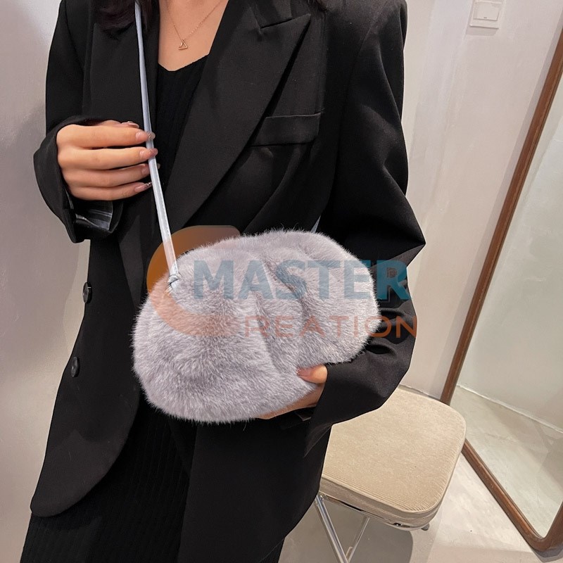 Gray Plush Bag