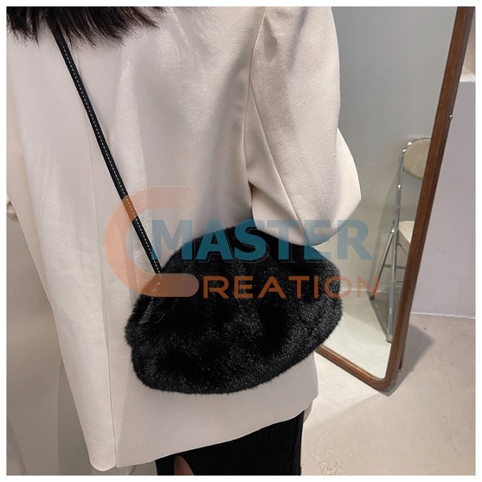 Black Fur Handbag