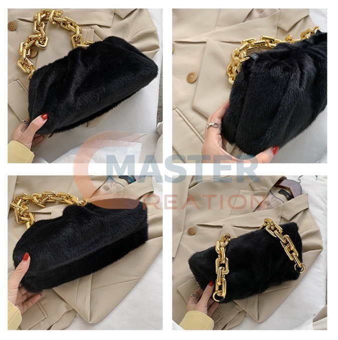 Black Fur Purse