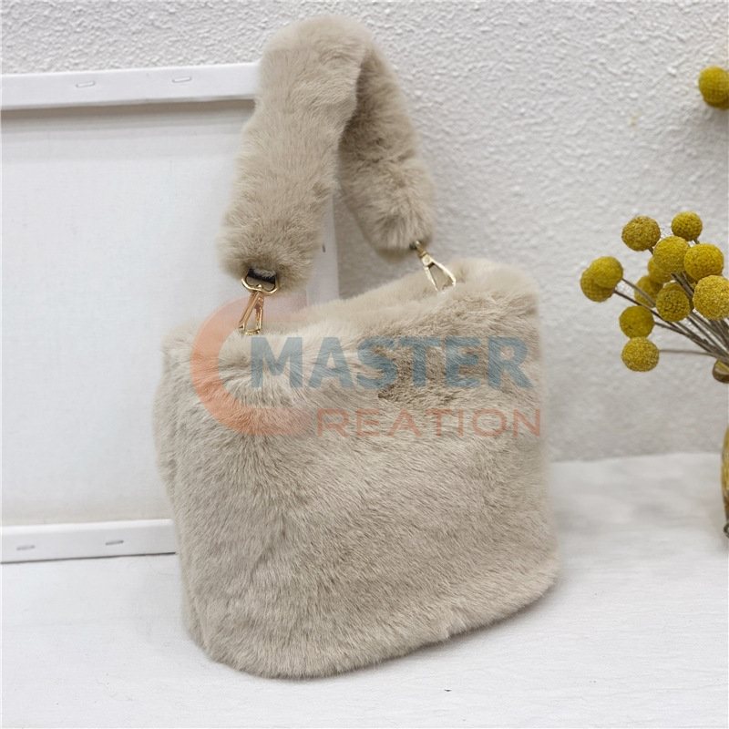 Beige Plush Tote Bag