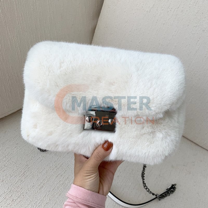 White Fur Tote