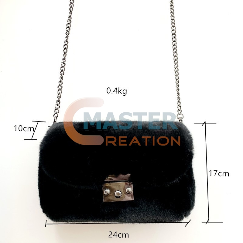 Black Fluffy Handbag