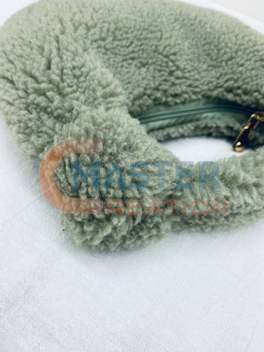 Green Woolen Fur Bag