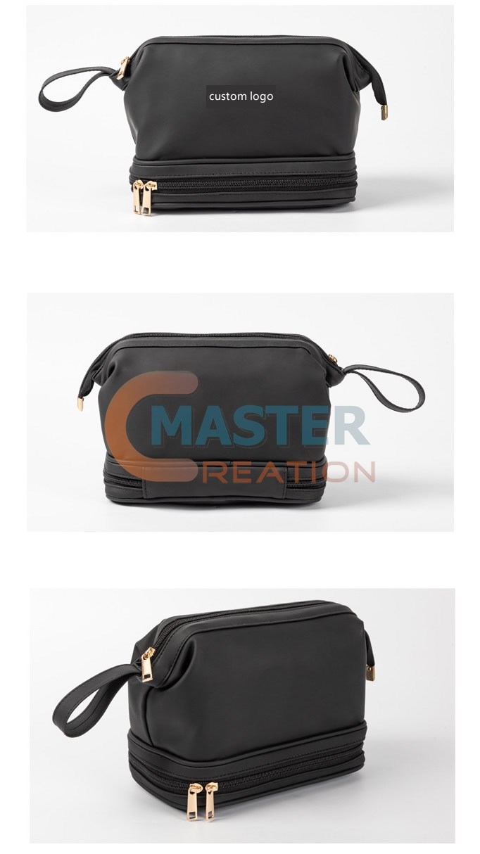 Black Leather Wash Bag