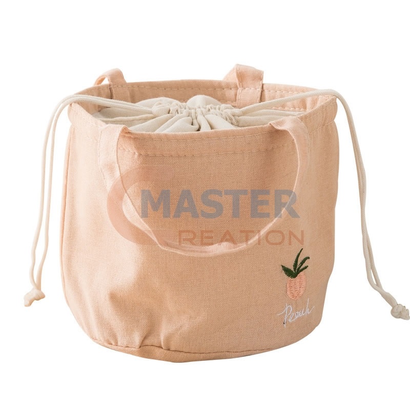 Pink Drawstring Food Bag