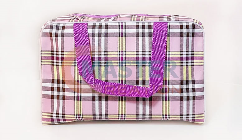 Pink Grids Cosmetic Bag