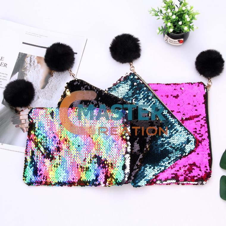 Glossy Sequin Pouch