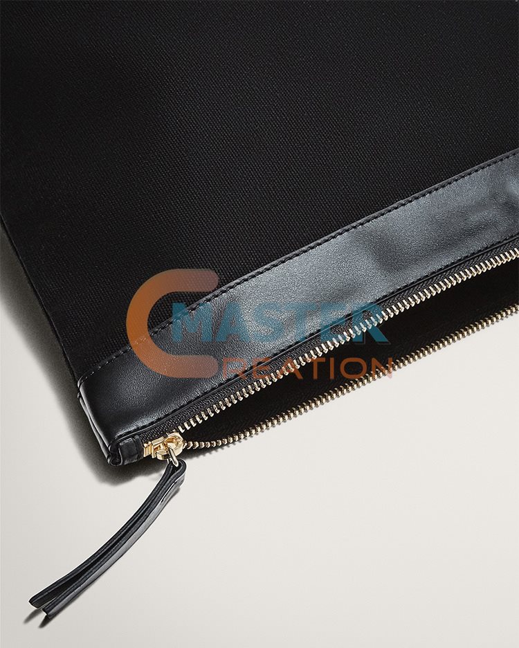 Black Cotton Zipper Bag