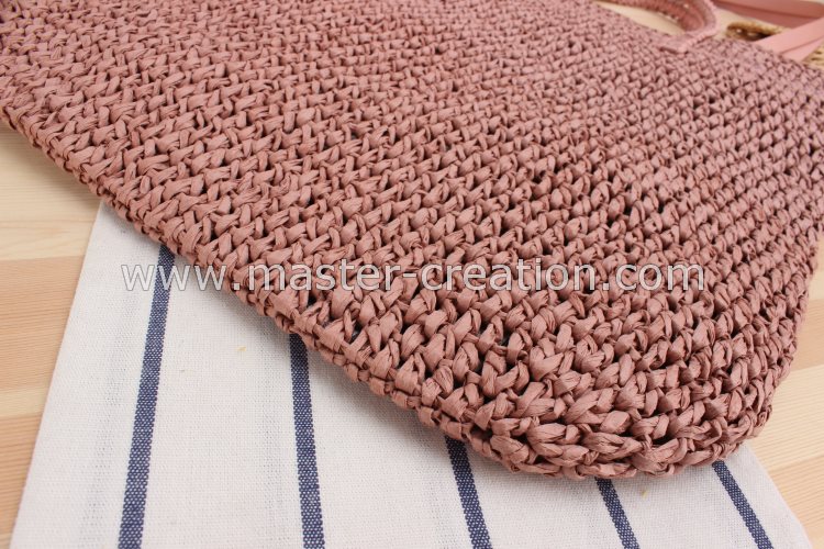 Pink Woven Straw Material