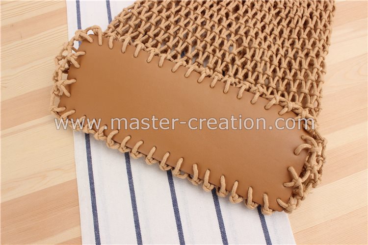 Leather Straw Bag Bottom