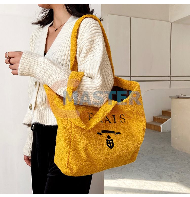 Yellow Plush Shoulder Bag