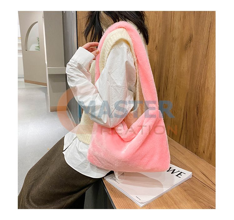 Pink Plush Shoulder Bag