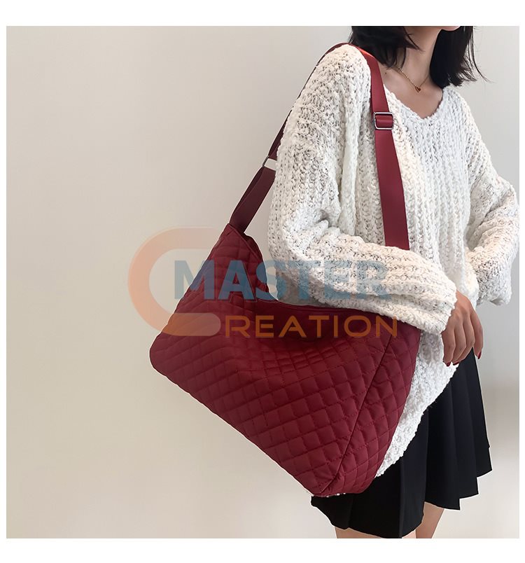 Red Quilted Shopping Bag