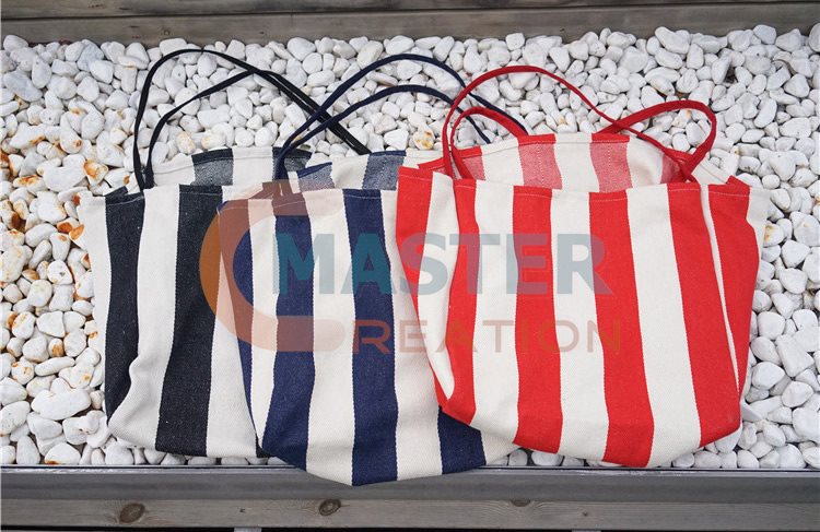 Blue Striped Handbag