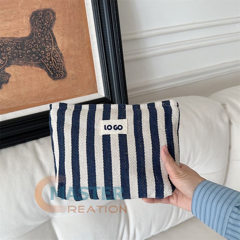 Vertical Stripe Makeup Bag