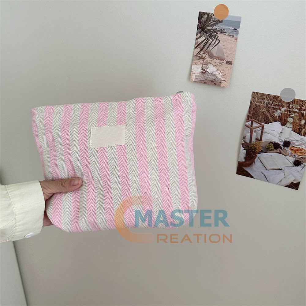 Reusable Striped Makeup Bag