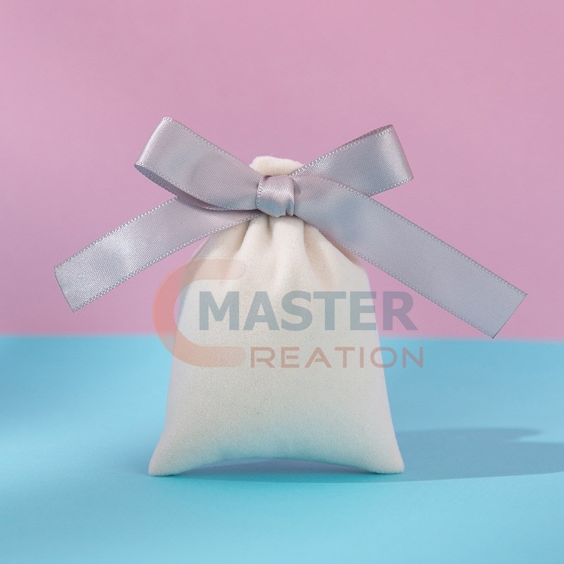 Cream Velvet Bag | Custom Velvet Pouch | Small Velvet Gift Bag | Master ...