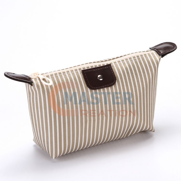 White Stripes Zipper Bag