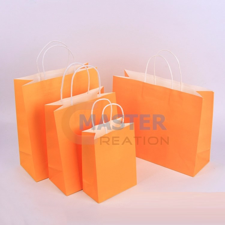 Colorful Paper Bag Paper Gift Bag Orange Paper Bag Master