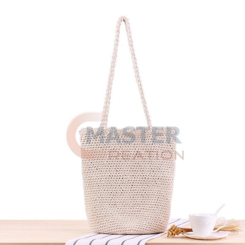 White Straw Shoulder Bag
