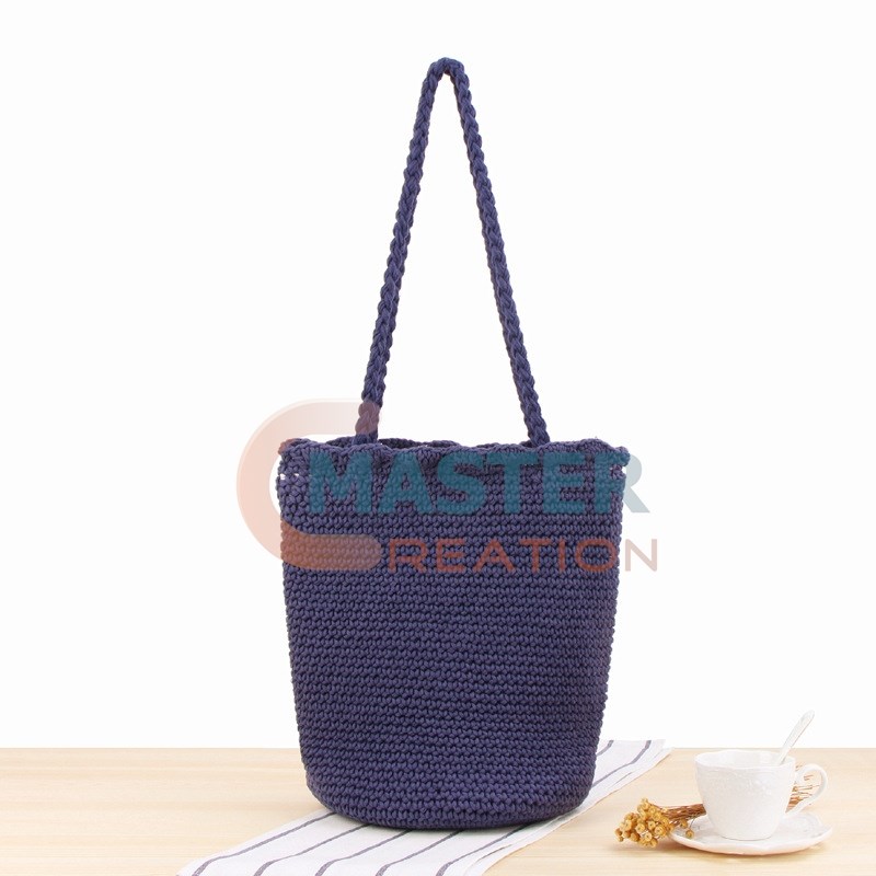 Blue Straw Tote