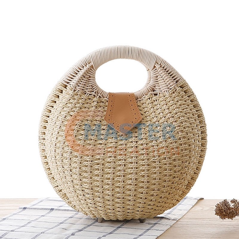 Beige Rattan Bag
