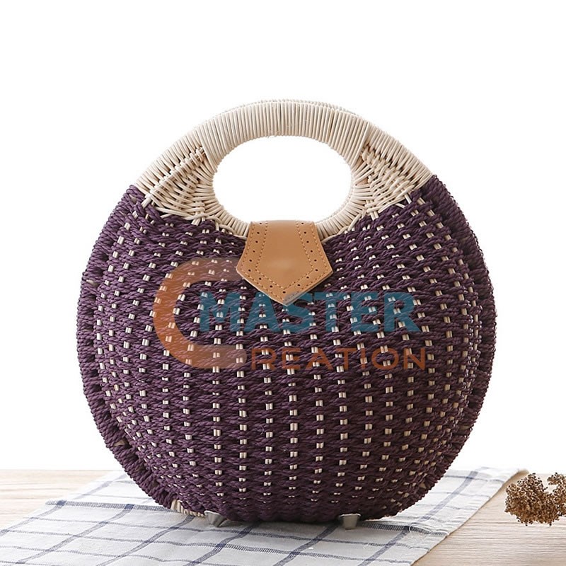 Purple Rattan Bag
