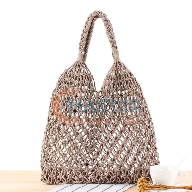 Gray Woven Handbag