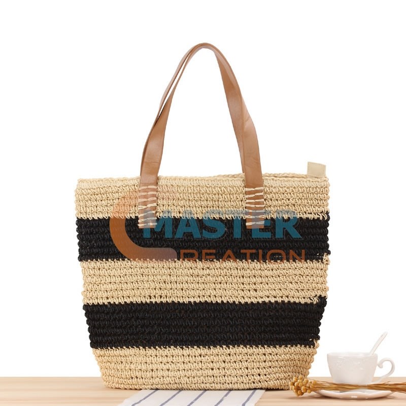 Striped Woven Shopper