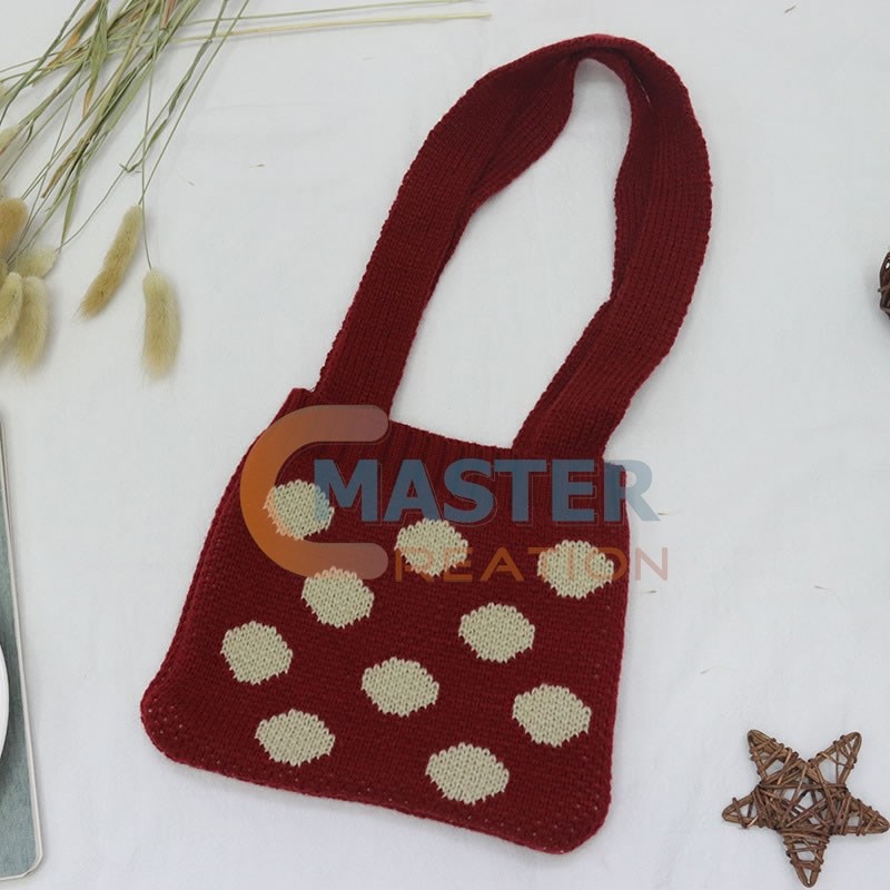 Knit Polka Tote