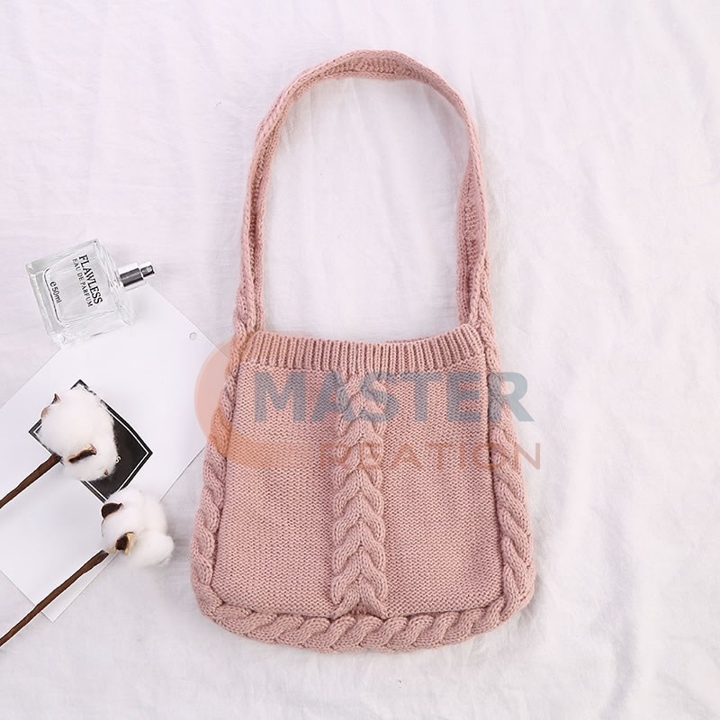 Pink Knitting Tote