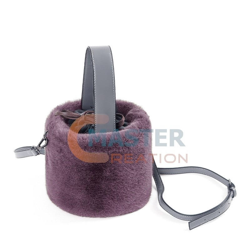 Purple Cylinder Flannel Bag