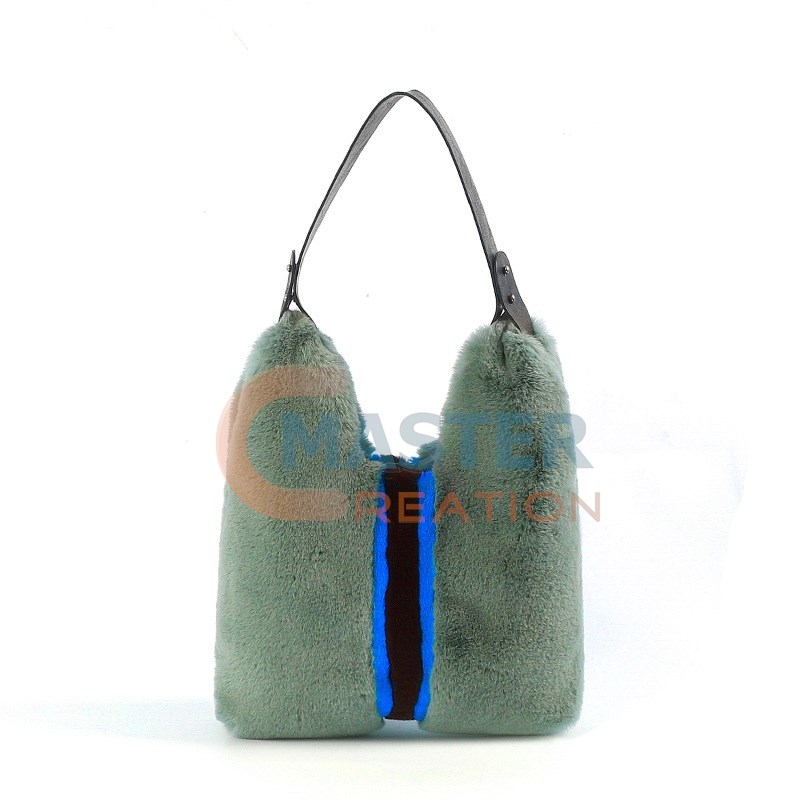 Green Flannel Shoulder Bag