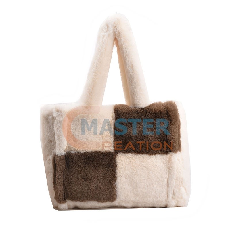 Contrast Color Plush Bag