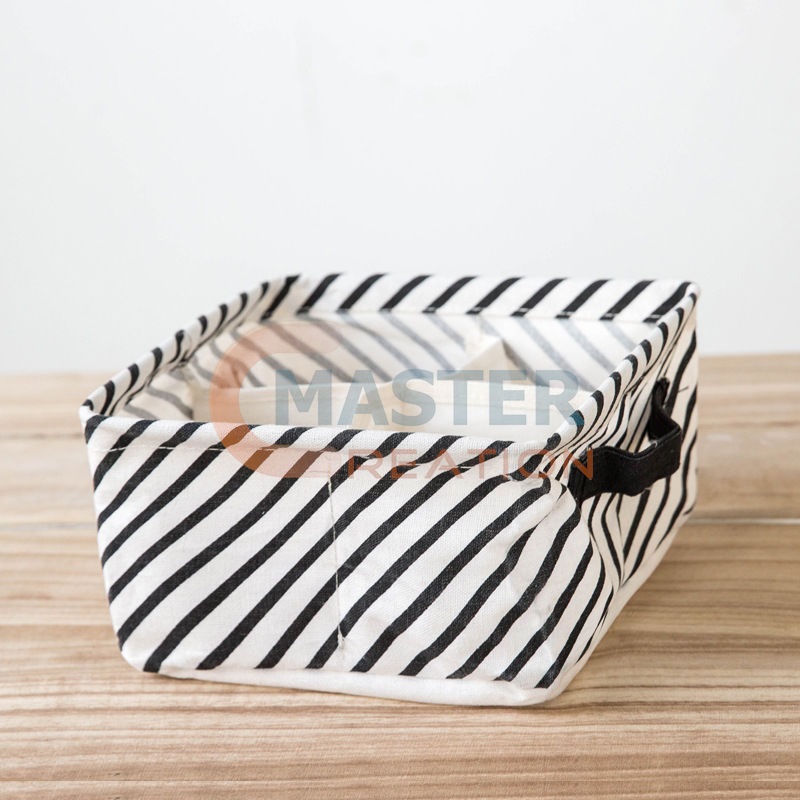 Striped Basket Bag
