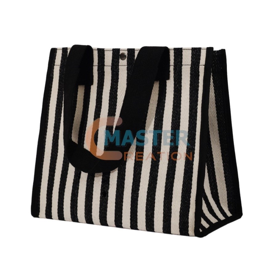 Black Striped Handbag