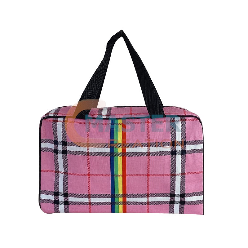 Pink Plaid Cosmetic Bag