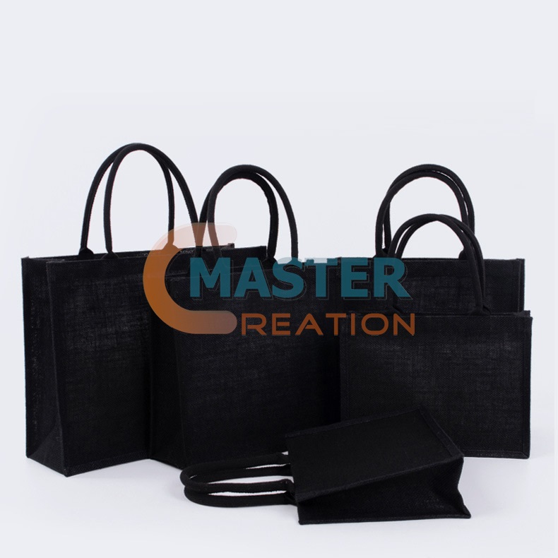 Black Linen Handbag
