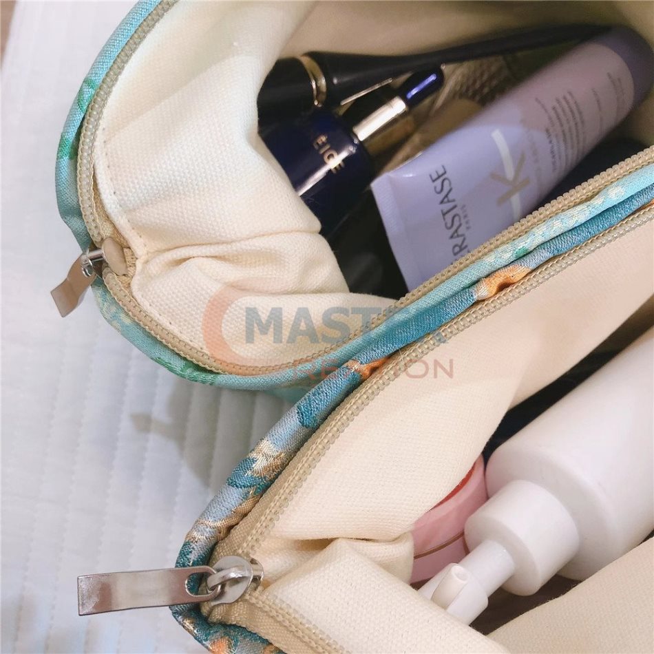 Leaves Cosmetic Bag Light Green Cosmetic Bag Flower Knitted Purse