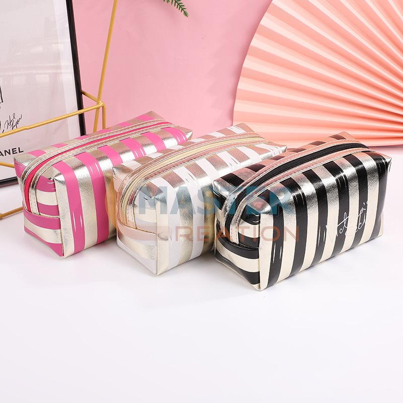 Striped Cosmetic Bag